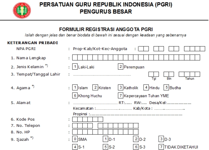 Pendaftaran PGRI Buol - Persatuan Guru Republik Indonesia Cabang Buol